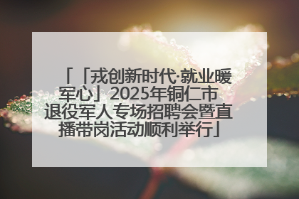 「戎创新时代·就业暖军心」2025年铜仁市退役军人专场招聘会暨直播带岗活动顺利举行