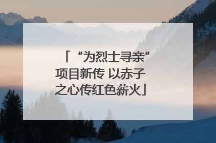“为烈士寻亲”项目新传 以赤子之心传红色薪火