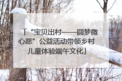 “宝贝出村——圆梦微心愿”公益活动带领乡村儿童体验端午文化