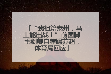 “我祖籍泰州，马上能出战！”前国脚毛剑卿自荐踢苏超，体育局回应