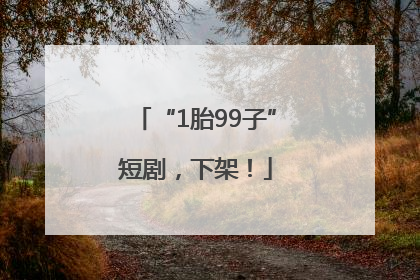 “1胎99子”短剧，下架！