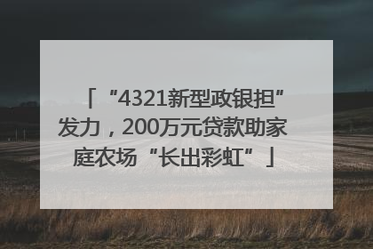 “4321新型政银担”发力，200万元贷款助家庭农场“长出彩虹”