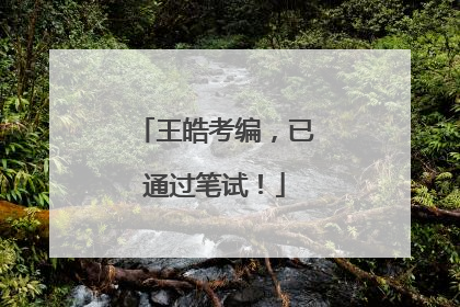 王皓考编，已通过笔试！
