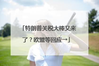 特朗普关税大棒又来了？欧盟等回应→