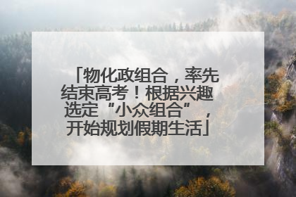 物化政组合，率先结束高考！根据兴趣选定“小众组合”，开始规划假期生活