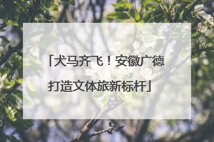 犬马齐飞！安徽广德打造文体旅新标杆