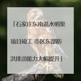 石家庄东南退水明渠项目竣工 市区东部防洪排涝能力大幅提升