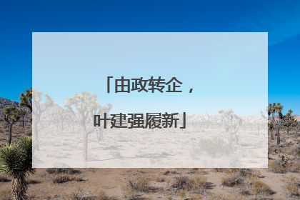 由政转企，叶建强履新