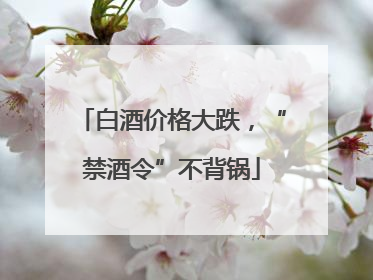 白酒价格大跌，“禁酒令”不背锅