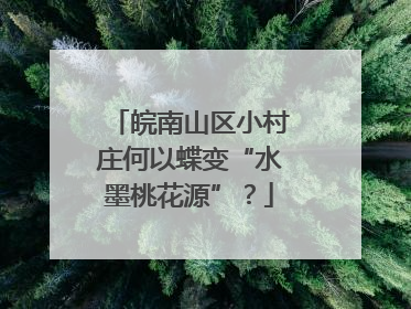 皖南山区小村庄何以蝶变“水墨桃花源”？