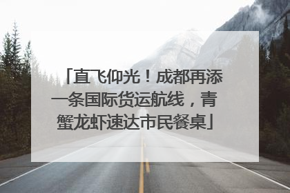 直飞仰光！成都再添一条国际货运航线，青蟹龙虾速达市民餐桌