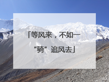 等风来，不如一“骑”追风去