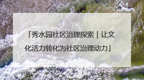 秀水园社区治理探索｜让文化活力转化为社区治理动力