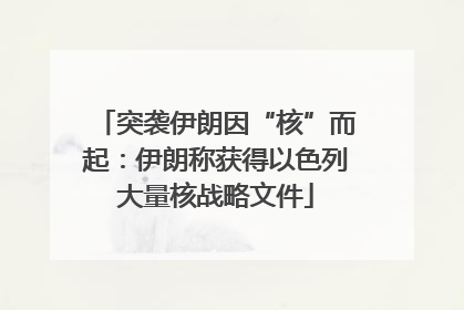 突袭伊朗因“核”而起：伊朗称获得以色列大量核战略文件