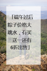 端午过后粽子价格大跳水，有买三送一还有6折出售