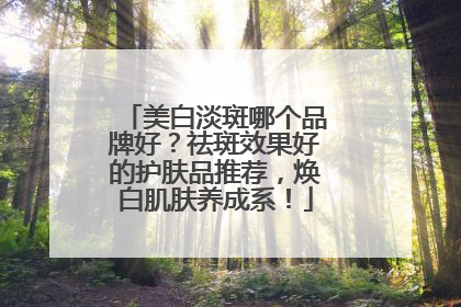 美白淡斑哪个品牌好？祛斑效果好的护肤品推荐，焕白肌肤养成系！