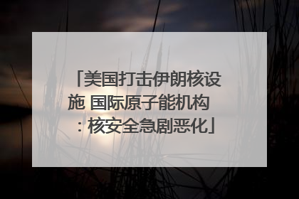 美国打击伊朗核设施 国际原子能机构：核安全急剧恶化