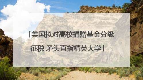 美国拟对高校捐赠基金分级征税 矛头直指精英大学