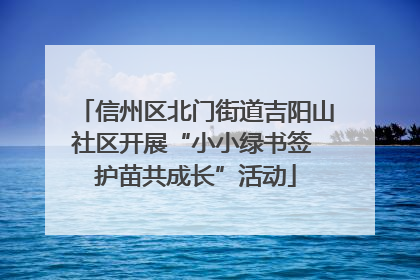 信州区北门街道吉阳山社区开展“小小绿书签 护苗共成长”活动