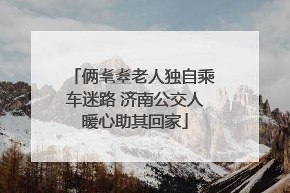 俩耄耋老人独自乘车迷路 济南公交人暖心助其回家