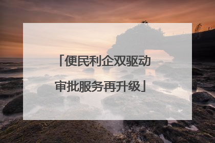 便民利企双驱动 审批服务再升级