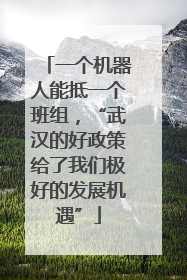 一个机器人能抵一个班组，“武汉的好政策给了我们极好的发展机遇”