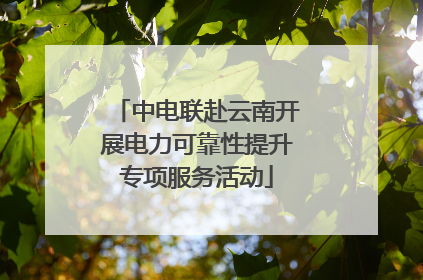 中电联赴云南开展电力可靠性提升专项服务活动