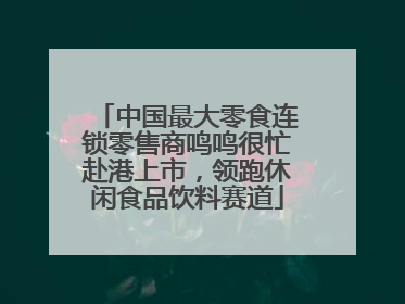 中国最大零食连锁零售商鸣鸣很忙赴港上市，领跑休闲食品饮料赛道