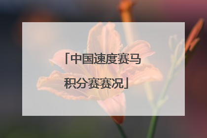 中国速度赛马积分赛赛况