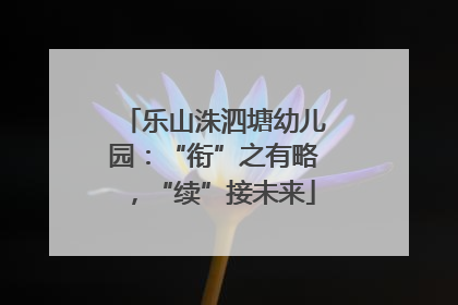 乐山洙泗塘幼儿园：“衔”之有略，“续”接未来