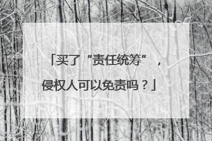 买了“责任统筹”，侵权人可以免责吗？