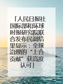 人民日报社国际部和环球时报研究院联合发布民调结果显示：全球治理的“上合贡献”获高度认可