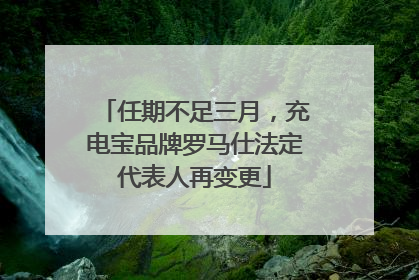 任期不足三月，充电宝品牌罗马仕法定代表人再变更