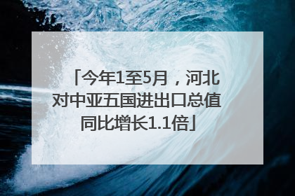 今年1至5月，河北对中亚五国进出口总值同比增长1.1倍