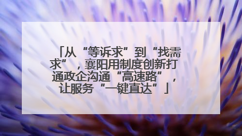 从“等诉求”到“找需求”，襄阳用制度创新打通政企沟通“高速路”，让服务“一键直达”