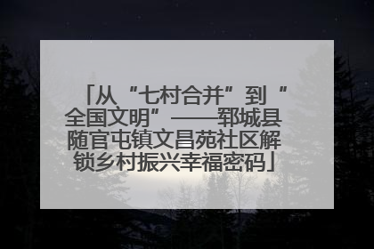 从“七村合并”到“全国文明”——郓城县随官屯镇文昌苑社区解锁乡村振兴幸福密码