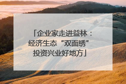 企业家走进益林：经济生态“双面绣” 投资兴业好地方