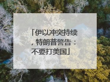 伊以冲突持续，特朗普警告：不要打美国