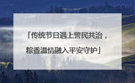 传统节日遇上警民共治，粽香温情融入平安守护