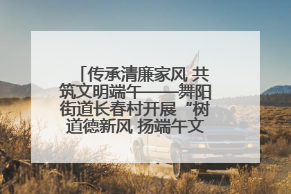 传承清廉家风 共筑文明端午——舞阳街道长春村开展“树道德新风 扬端午文化”主题活动