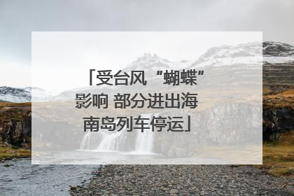 受台风“蝴蝶”影响 部分进出海南岛列车停运