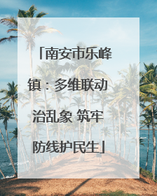 南安市乐峰镇：多维联动治乱象 筑牢防线护民生
