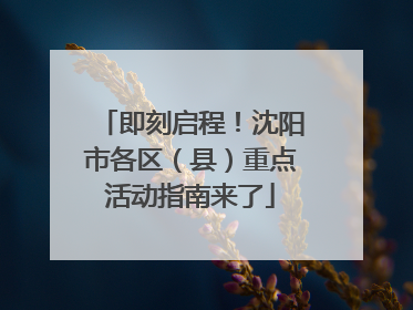 即刻启程！沈阳市各区（县）重点活动指南来了