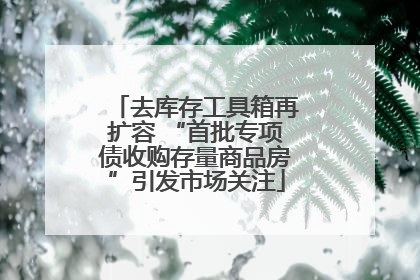 去库存工具箱再扩容 “首批专项债收购存量商品房”引发市场关注
