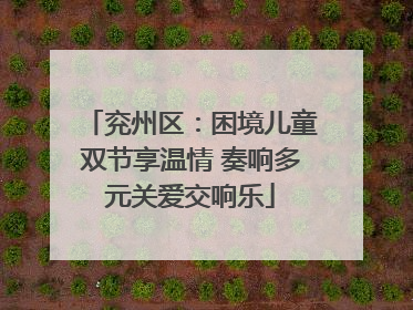 兖州区：困境儿童双节享温情 奏响多元关爱交响乐