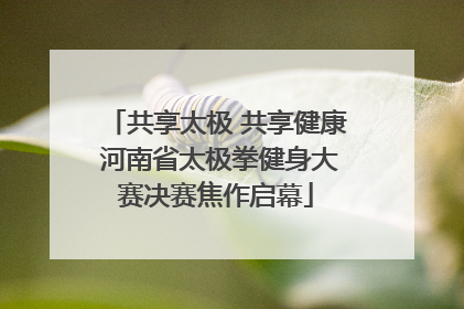 共享太极 共享健康 河南省太极拳健身大赛决赛焦作启幕