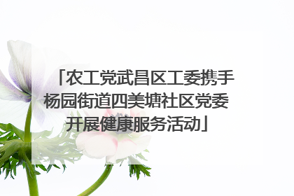 农工党武昌区工委携手杨园街道四美塘社区党委开展健康服务活动