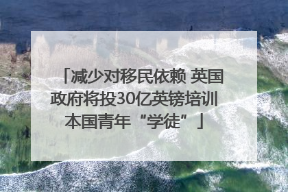 减少对移民依赖 英国政府将投30亿英镑培训本国青年“学徒”