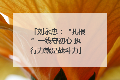 刘永忠：“扎根”一线守初心 执行力就是战斗力