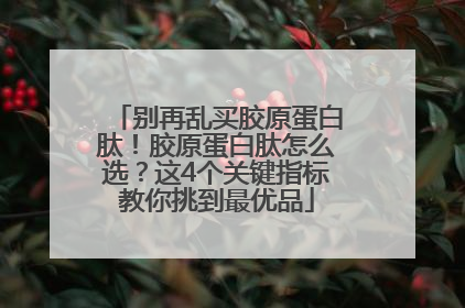 别再乱买胶原蛋白肽！胶原蛋白肽怎么选？这4个关键指标教你挑到最优品